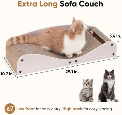 FUKUMARU Cardboard Cat Scratcher Bed, Extra Large 29.1 Inch Cat Scratch Pad - Image 5