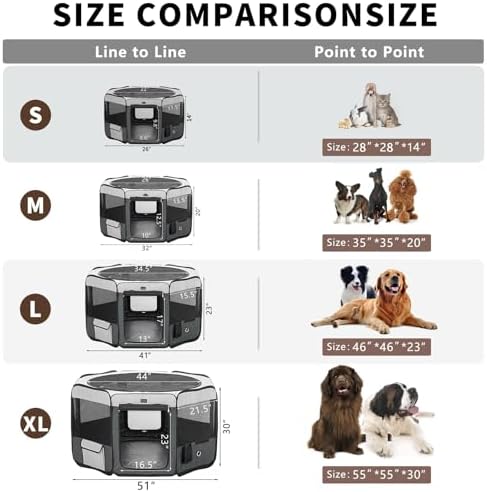 DONORO Dog Playpen Portable Pet Play Pens - Image 5