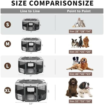 DONORO Dog Playpen Portable Pet Play Pens - Image 5