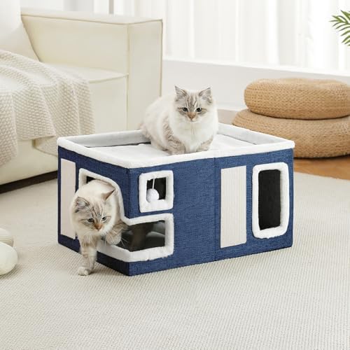 Large Cat Houses for Indoor Cats, Extra Wide Cat Cave Bed - Image 6
