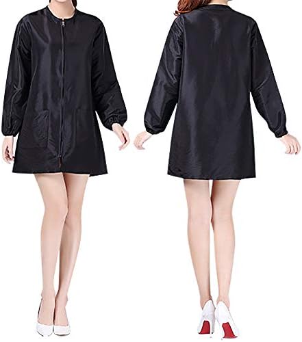 TOPTIE Salon Jacket with Long Sleeve, Unisex Satin Grooming Smock - Image 2