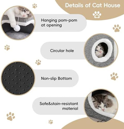Cat Beds for Indoor Cats, Large Covered Cat Bed Cave - Image 5