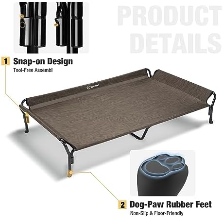 Veehoo Cooling Elevated Dog Bed, Raised Dog Cot - Image 4