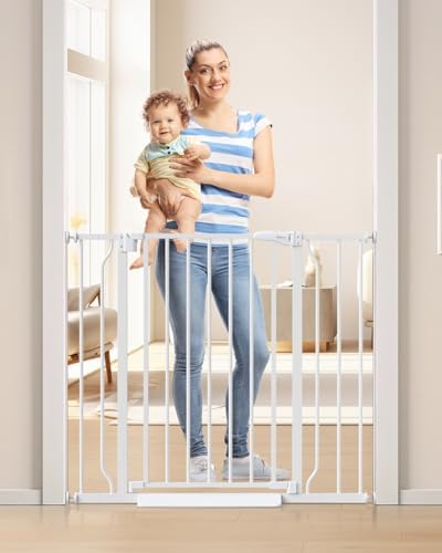 34" Tall Baby Gate No Drilling, Auto Close Dog Gate Indoor by Cideny