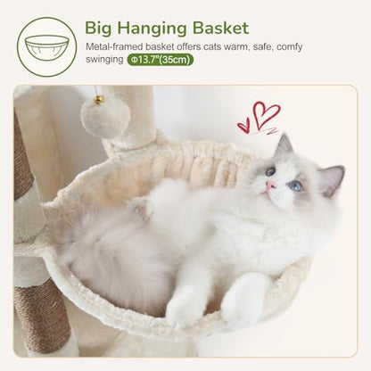 Globlazer 52in Cat Tree Tower for Indoor Cats, 2 Condos - Image 4