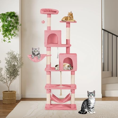 Cat Tree, 68-Inch Cat Tower for Indoor Cats, Plush Multi-Level Cat Condo - Image 2