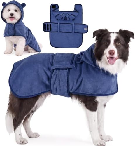 Dog Robes for After Bath Super Absorbent Fast Drying Coat by DENTRUN