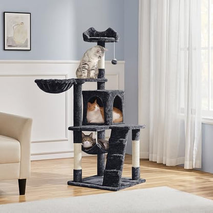 Yaheetech 54in Cat Tree Tower, Cozy Condo, Climbing Ladder & Hammock, Pet Play - Image 2
