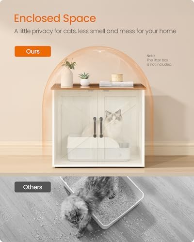 Feandrea Cat Litter Box Enclosure, Indoor Pet House End Table - Image 4