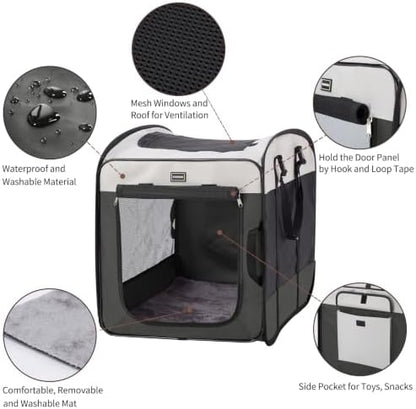 DONORO Dog Kennels and Crates for Medium Dogs, Portable Pop Up Indoor Pet Cage - Image 2