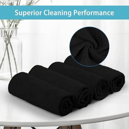 HOMEXCEL Black Cleaning Rags 5 Pack, Highly Absorbent Microfiber Cleaning Cloth - Image 3