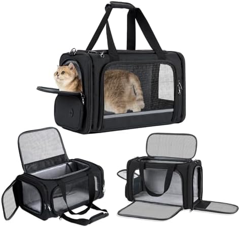 Cat Carrier Pet Travel Carrier by Airplane Approved Under Seat, TSA Airline by GROXKOX