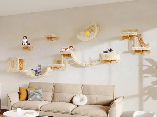 13-in-1 Cat Wall Shelves, Moon & Bridge Cat Wall Furniture by Homiflex
