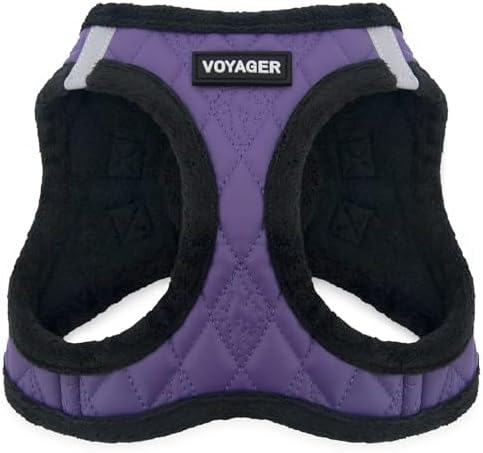 Voyager Step-in Plush Dog Vest Harness -Purple Faux Leather by BestPetSuppliesLLC