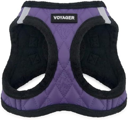 Voyager Step-in Plush Dog Vest Harness -Purple Faux Leather by BestPetSuppliesLLC
