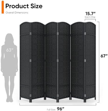 JOSTYLE Outdoor Privacy Screen 6-Panel Folding Room Divider Space Partition - Image 2