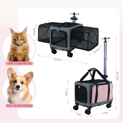 3-Sided Expandable Rolling Pet Carrier - Image 3