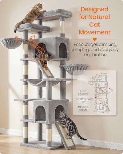 Feandrea Large Cat Tree, 81.1" Tall Sturdy Cat Tower - Image 5