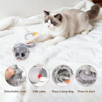 Migipaws Interactive MigiMouse Cat Toy 360° Rolling & Spin - Image 6