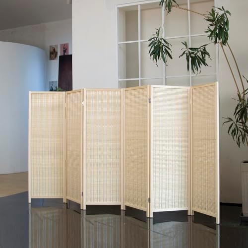 6 Panel Short Room Divider – 3.9 ft Tall Double-Side Folding Privacy Screen by Loomveil