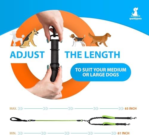 SparklyPets Double Dog Leash for 2 Dogs – Rope Bungee Dual Leash for Medium and - Image 6