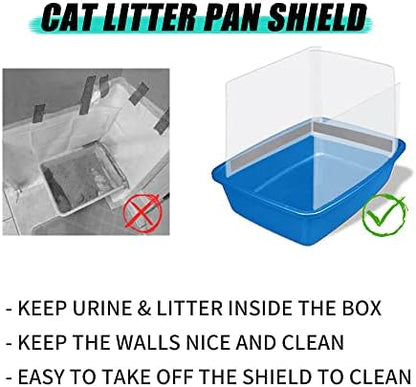 3 Pack Cat Litter Box Pee Shields, High Side Open Top Kitty Litter Pan Shield - Image 3
