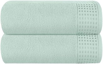 GLAMBURG 100% Cotton Oversized 2 Pack Bath Sheets 35x70, Ultra Soft Highly by GLAMBURG