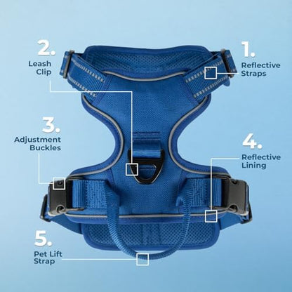 Voyager Dog Harness Dual Leash Attachment No-Pull Control Adjustable Soft but - Image 6
