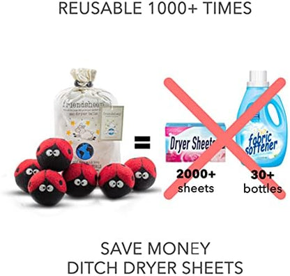 Friendsheep Wool Dryer Balls, Organic Reusable Fabric Softener Alternative - Image 2