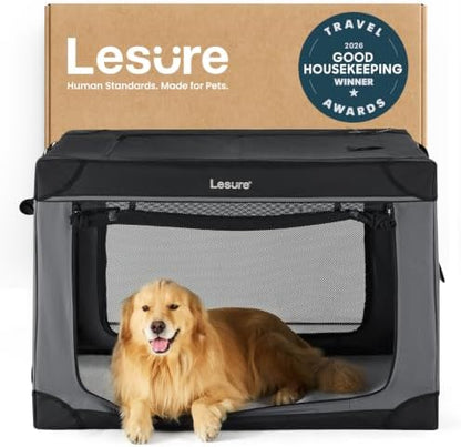 Lesure Shown on Today Show Soft Collapsible XL Dog Crate, 42in Black by Lesure