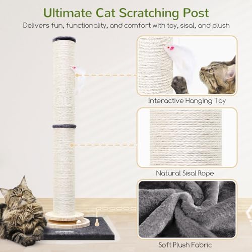 Globlazer 35in Tall 3.9-in Thick Cat Scratching Post - Image 5