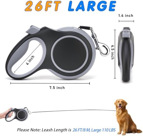 Retractable Dog Leash 26 FT Tape - Image 2