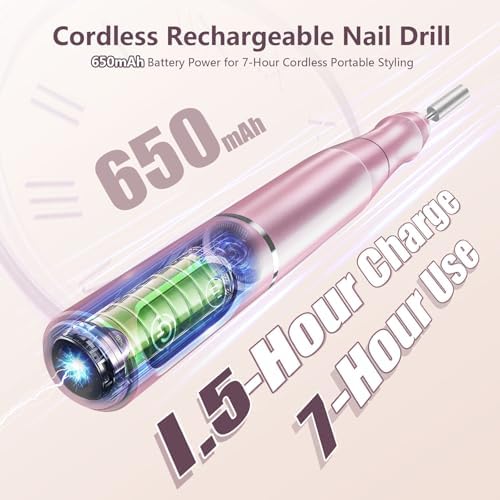 TUOBEO Cordless Nail Drill Electric Nail File Kit, Rechargeable Efile Set - Image 2
