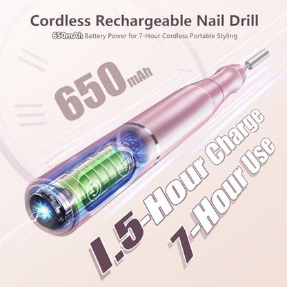 TUOBEO Cordless Nail Drill Electric Nail File Kit, Rechargeable Efile Set - Image 2