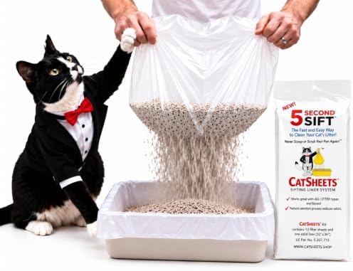 Sifting Cat Litter Box Liners | 5 Second Sift 13 Pack | Cat Litter Sifting Bags by CatSheets