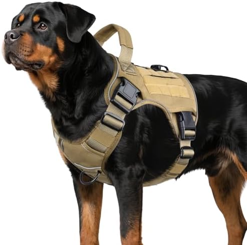 WINGOIN Tactical Dog Harness for Large Dogs, Heavy Duty No Pull Dog Harness by WINGOIN