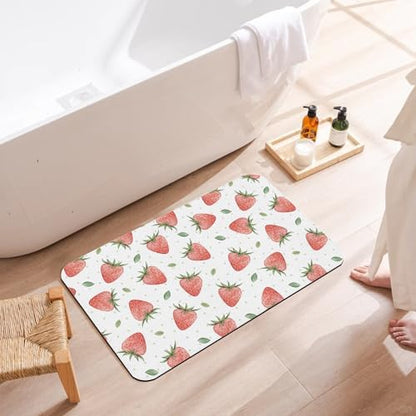 Diatomaceous Bathroom Rugs, Sweet Fruits Non Slip Bath Mat, Quick Dry Easy to - Image 3
