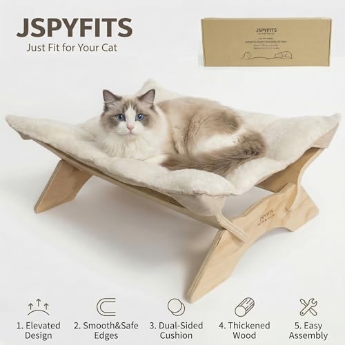 JSPYFITS Elevated Cat Bed Hammock, Raised Cat Bed - Image 3