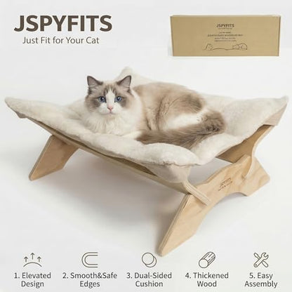 JSPYFITS Elevated Cat Bed Hammock, Raised Cat Bed - Image 3