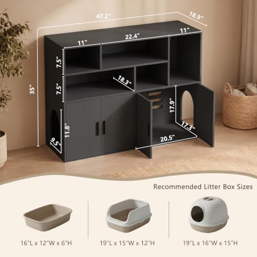 amunrbrek Double Cat Litter Box Enclosure - Image 6
