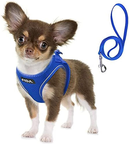 Fida Comfy Dog Harness with Leash, Soft Puppy Vest Escape Proof, Breathable by Fida
