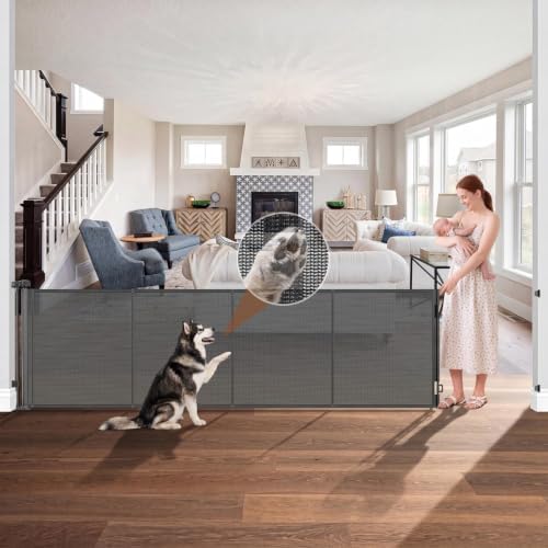 GRENFU Reinforced 120 Inch Long Retractable Baby Gates Extra Wide Dog Gate by BabyPetProofingProducts