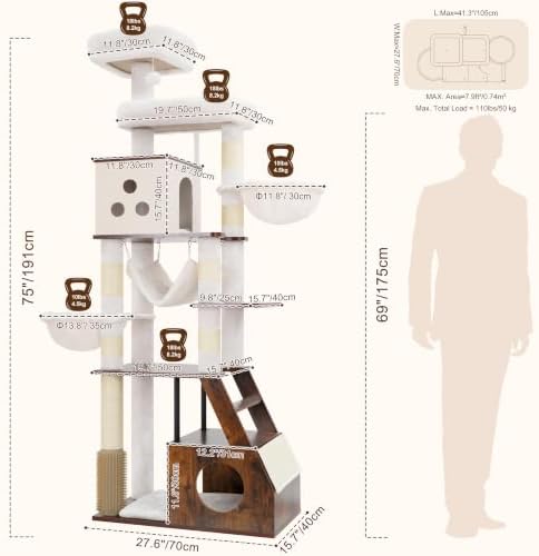 Heybly Wooden Cat Tree - Image 5