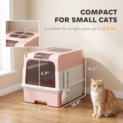 PawHut Cat Litter Box with Lid, Pull-Out Drawer Tray - Image 7
