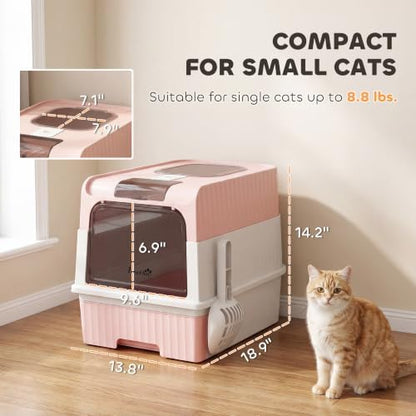 PawHut Cat Litter Box with Lid, Pull-Out Drawer Tray - Image 7