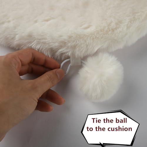 SHENGOCASE 2-Pack 14" x15.7 Faux Rabbit Fur Cat Dog Bed Cushion Pad Mat - Image 5