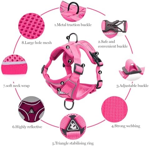 Wanheart cat Chest Harness and Leash, Anti-Escape Adjustable Soft mesh cat - Image 3