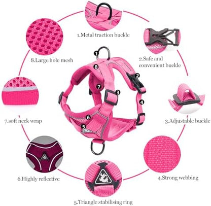 Wanheart cat Chest Harness and Leash, Anti-Escape Adjustable Soft mesh cat - Image 3