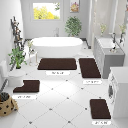 OLANLY Bathroom Runner Rugs 44x24, Extra Soft Absorbent Chenille Bath Rugs - Image 2
