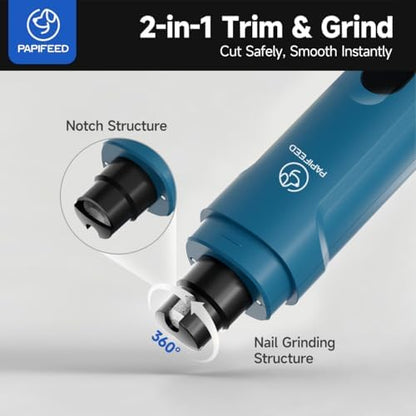 PAPIFEED Dog Nail Grinder with LED Light, Ultra Quiet 3-Speed Electric Nail File - Image 2